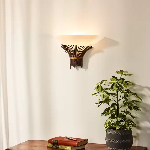 Lampenwelt Afrikanisch angehauchte Wandleuchte Canna Wochenangebot