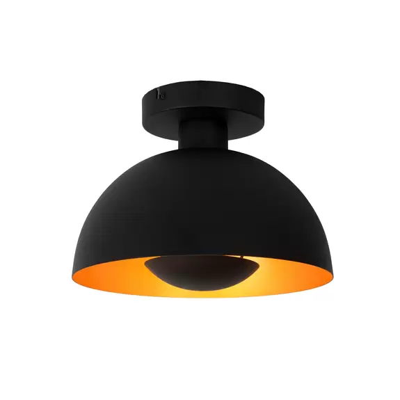 Lampenwelt Deckenleuchte Siemon aus Stahl, Ø 25 cm, schwarz Sonderangebot der Fabrik