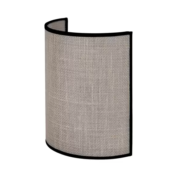 Lampenwelt Euluna Wandleuchte Jute, weiß/schwarz, halbrund, Höhe 24 cm Outlet