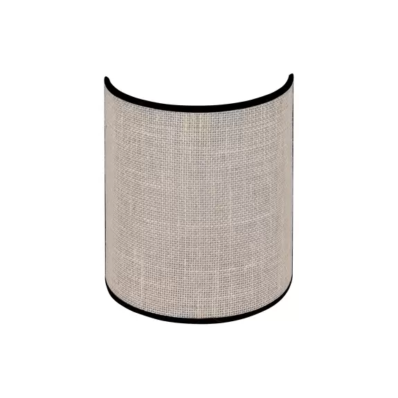 Lampenwelt Euluna Wandleuchte Jute, weiß/schwarz, halbrund, Höhe 24 cm Outlet