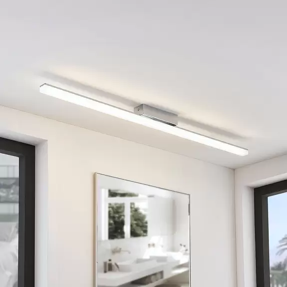 Lampenwelt Längliche LED-Deckenlampe Levke, IP44 Günstig kaufen
