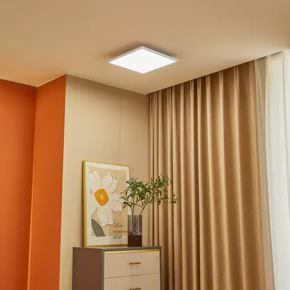 Lampenwelt Lindby LED-Panel Lamin, weiß, 40 cm, Aluminium, CCT, Remote Vatertagsangebot