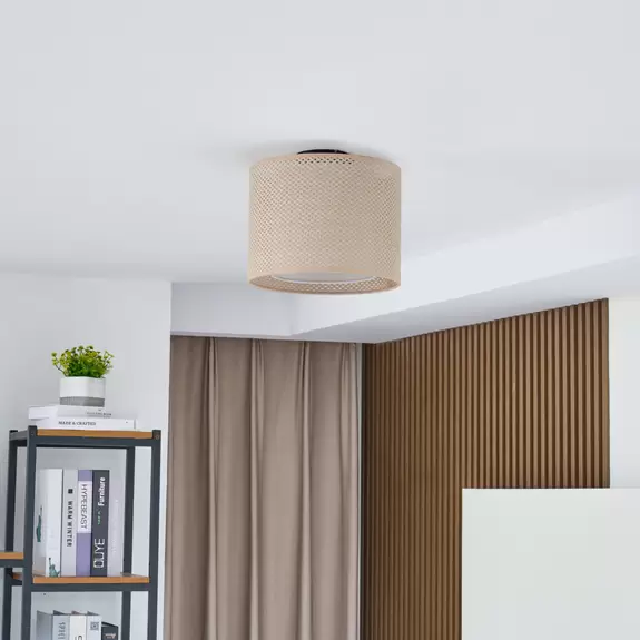 Lampenwelt Lindby Deckenleuchte Soula, Ø 26 cm, beige, Kunststoff, E27 Valentinstagsangebot