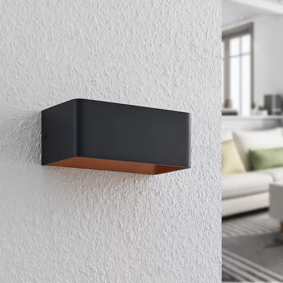 Lampenwelt Arcchio Karam LED-Wandleuchte, 20 cm, schwarz Lagerräumung