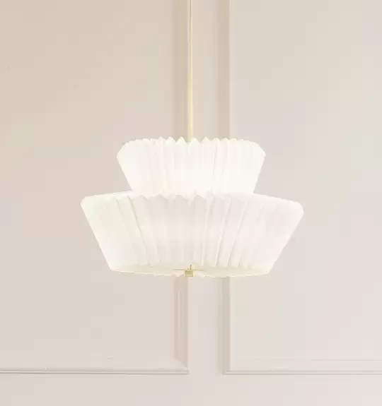 Lampenwelt Lindby Hängeleuchte Magali, weiß, Papier, Ø 45 cm, E27 Räumungsverkauf