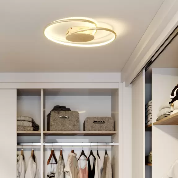 Lampenwelt Lindby LED-Deckenleuchte Joline, goldfarben, 45 cm, Metall Rabatte dieses Monats