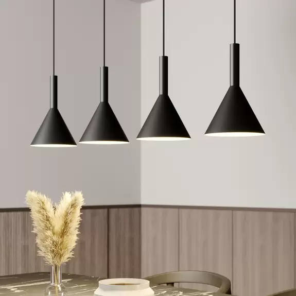 Lampenwelt Arcchio Tadej Pendellampe, 4-fl., schwarz-weiß Limitierter Zeitrabatt