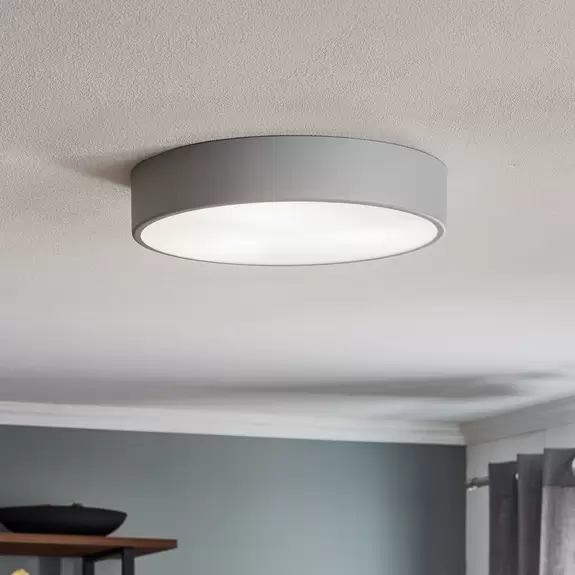 Lampenwelt Deckenlampe Cleo 400, Ø 40 cm grau Versandkostenfrei