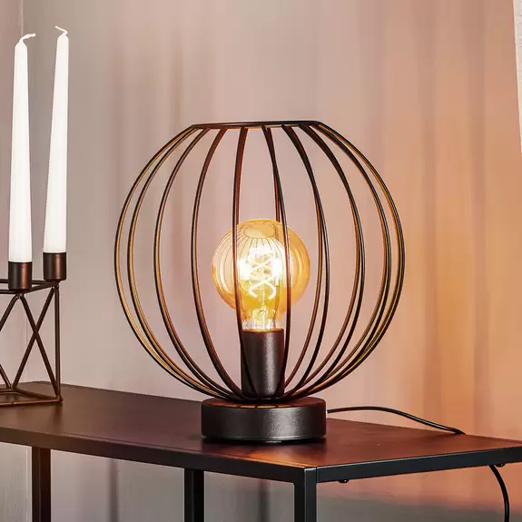 Lampenwelt Tischleuchte Cumera mit Käfigschirm, Ø 30 cm Bestseller