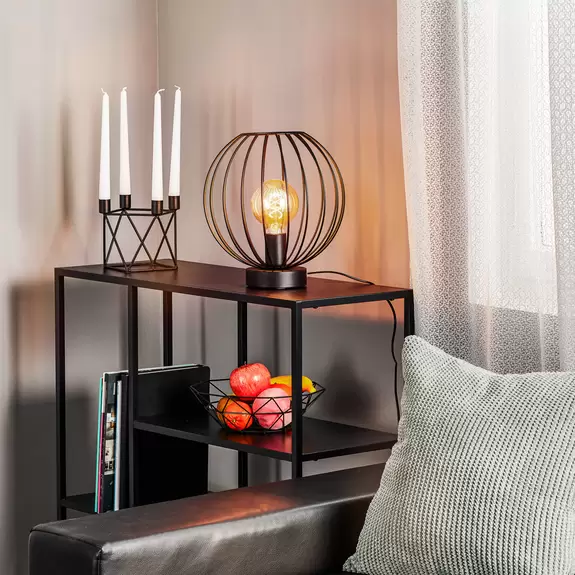 Lampenwelt Tischleuchte Cumera mit Käfigschirm, Ø 30 cm Bestseller