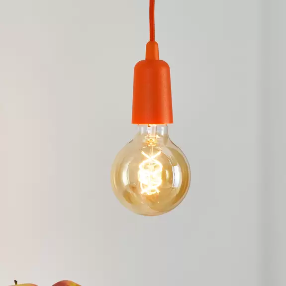 Lampenwelt Hängeleuchte Brasil, orange, einflammig Kauf eins, bekomm eins gratis