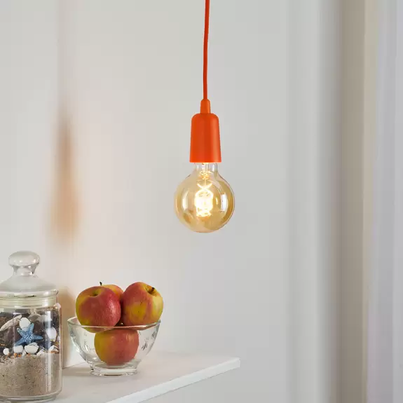 Lampenwelt Hängeleuchte Brasil, orange, einflammig Kauf eins, bekomm eins gratis
