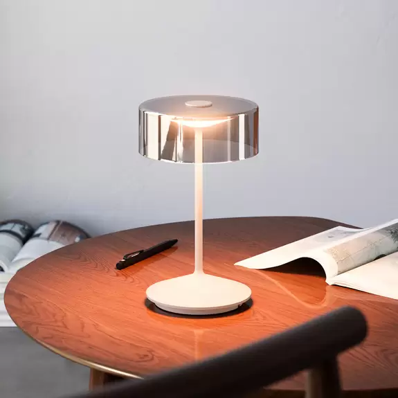 Lampenwelt LED-Akkutischleuchte Numotion, IP54, dünenbeige zollfrei