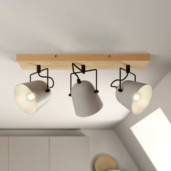 Lampenwelt Lindby Adalin Deckenleuchte, dreiflammig, grau im Angebot