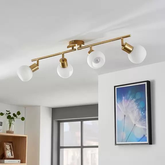Lampenwelt Deckenlampe Elaina 4-flg., messing Günstiger Verkauf
