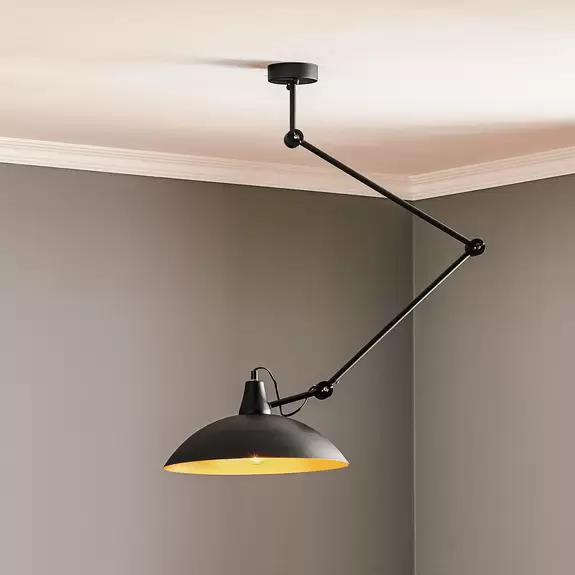 Lampenwelt Deckenlampe 808 verstellbar 1-flammig schwarz/gold Blitzverkäufe