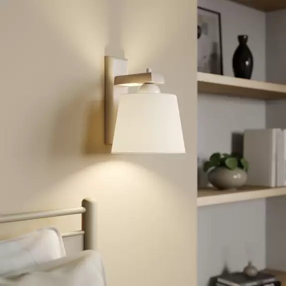 Lampenwelt Wandleuchte Sweden mit Holzgestell, altweiß Osterangebot