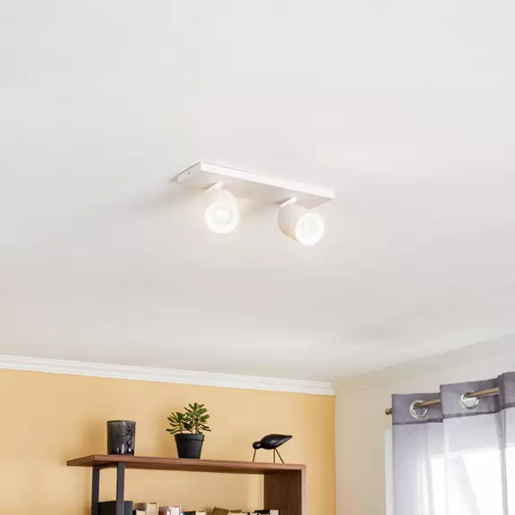 Lampenwelt Arcchio Strahler Brinja, eckig, weiß, 2-flg., Alu, GU10 Valentinstagsangebot