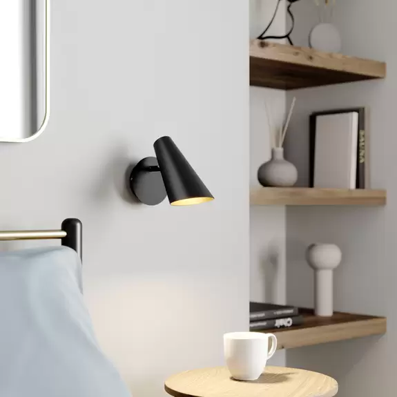 Lampenwelt Lucande Wibke Wandleuchte in Schwarz Zeitlich begrenztes Angebot