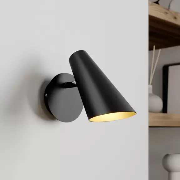 Lampenwelt Lucande Wibke Wandleuchte in Schwarz Zeitlich begrenztes Angebot