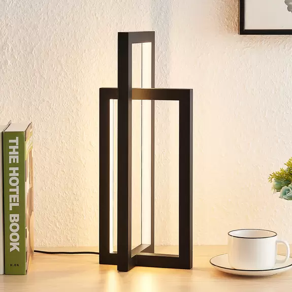 Lampenwelt Lucande Hylda LED-Tischleuchte in Schwarz Kauf eins, bekomm eins gratis
