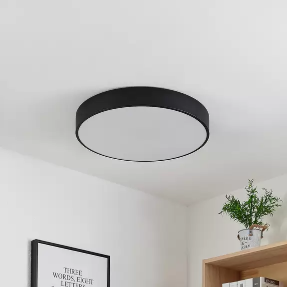 Lampenwelt Lindby Simera LED-Deckenlampe 50cm, schwarz Sonderangebote