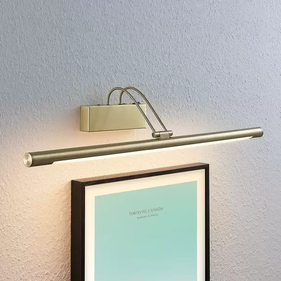 Lampenwelt LED-Bilderleuchte Mailine mit Schalter, messing Letzte 2 Tage