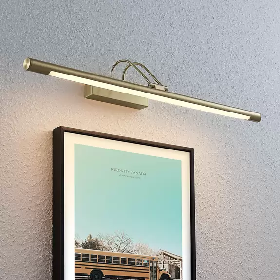 Lampenwelt LED-Bilderleuchte Mailine mit Schalter, messing Letzte 2 Tage