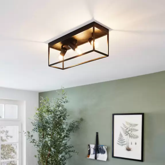 Lampenwelt Deckenlampe Silentina dreiflammig, 54x18cm Zeitbegrenzte Promotion