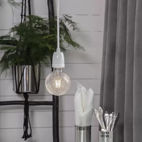 Lampenwelt E27-Fassung Glaze mit Kabel, weiß Fabrikladen