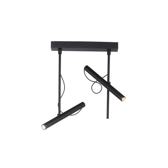 Lampenwelt PURE Tutua LED-Deckenleuchte, 2-flammig, schwarz Fabrikpreis