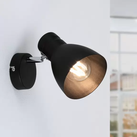 Lampenwelt Paulmann Davy Wandleuchte, schwarz, einflammig Flash Sale
