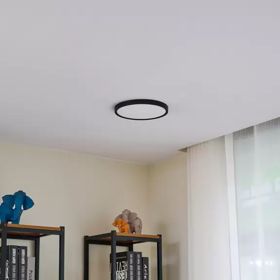 Lampenwelt Lindby LED-Deckenleuchte Pravin, Ø 23 cm, CCT, schwarz Heißer Verkauf