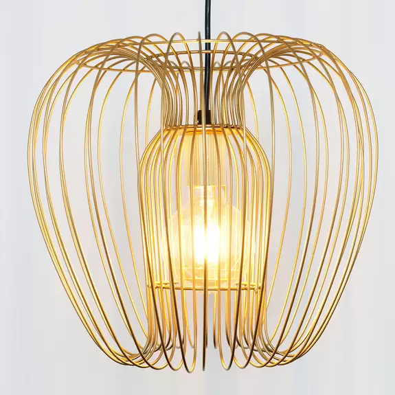 Lampenwelt Hängeleuchte Protetto, gold, Ø 34 cm Limitierter Zeitrabatt
