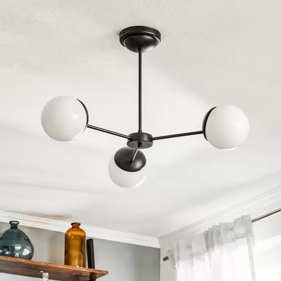 Lampenwelt Deckenleuchte Sfera 3-flammig Abstand Glas/schwarz Günstig kaufen