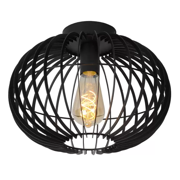 Lampenwelt Deckenleuchte Reda schwarz Ø 32 cm Großer Ausverkauf