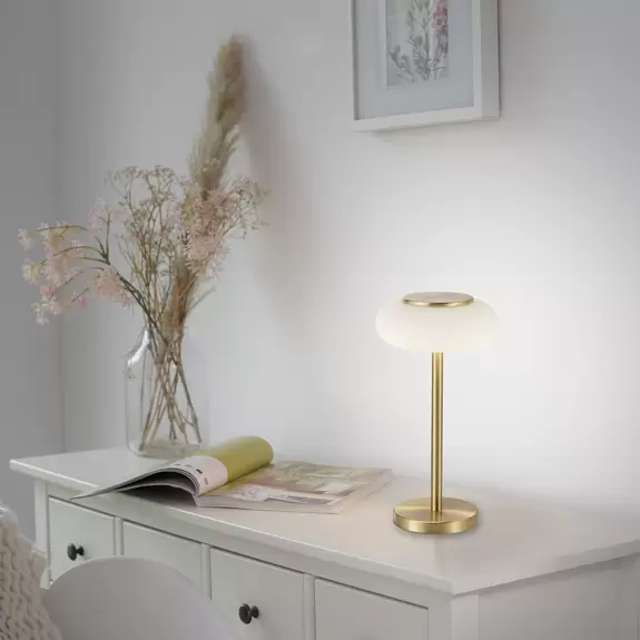 Lampenwelt Paul Neuhaus Q-ETIENNE LED-Tischleuchte, messing Begrenztes Angebot