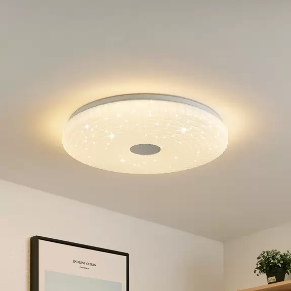 Lampenwelt Lindby Smart LED-Deckenleuchte Laubini, Tuya RGBW CCT 48 cm Räumungsverkauf