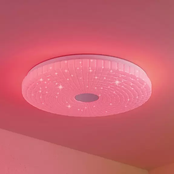 Lampenwelt Lindby Smart LED-Deckenleuchte Laubini, Tuya RGBW CCT 48 cm Räumungsverkauf