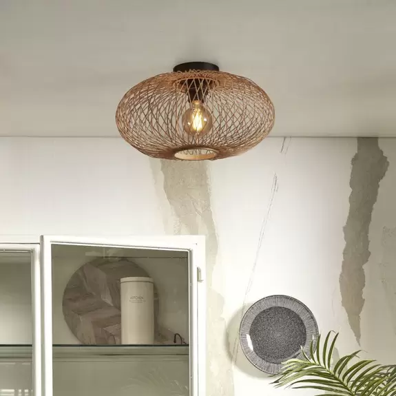 Lampenwelt GOOD & MOJO Deckenleuchte Cango, natur, Ø 40 cm, Höhe 20 cm Bis zu 50% Rabatt