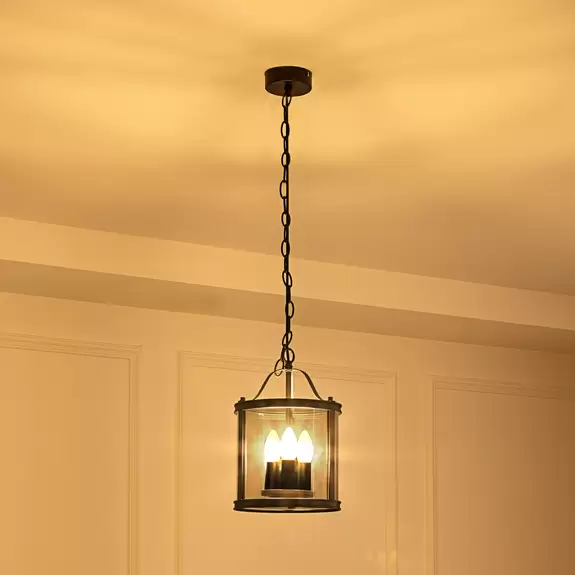 Lampenwelt Lucande Hängeleuchte Eryk, Ø 23 cm, schwarz, Glas, 3-flammig Bis zu 65% Rabatt