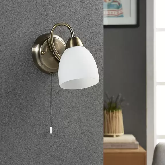 Lampenwelt Wandleuchte Mael mit Zugschalter Kostenloser Versand international