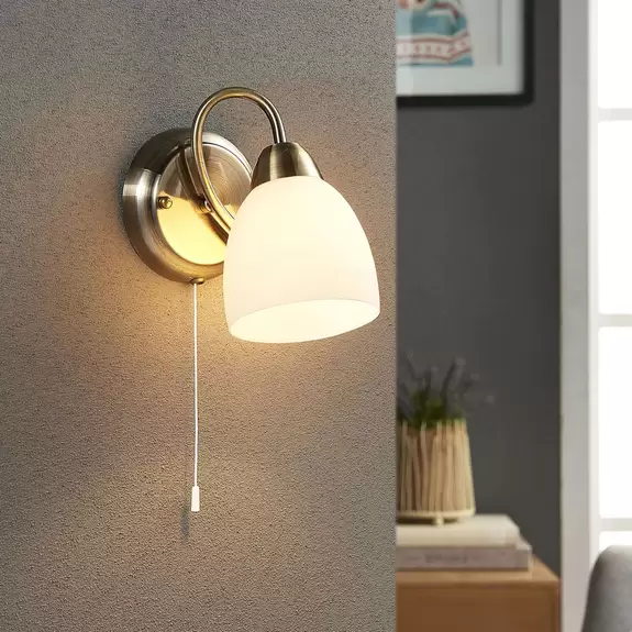 Lampenwelt Wandleuchte Mael mit Zugschalter Kostenloser Versand international