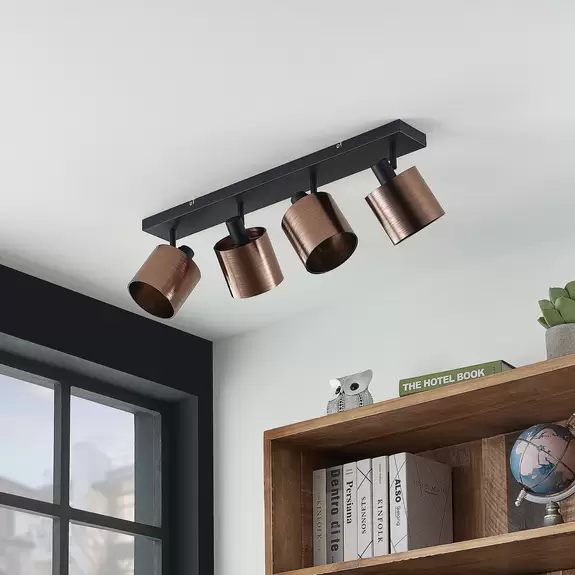 Lampenwelt Lindby Joudy Deckenlampe, 4-flammig, bronze dunkel Fabrikverkauf