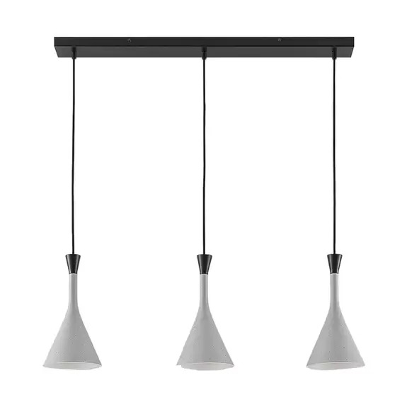 Lampenwelt Hängelampe Flynn fürs Esszimmer, grau, 3-flammig Sonderangebot