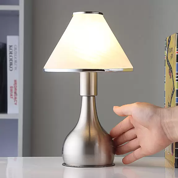 Lampenwelt Nachttischlampe Ellen aus Glas und Metall Weihnachtsangebot