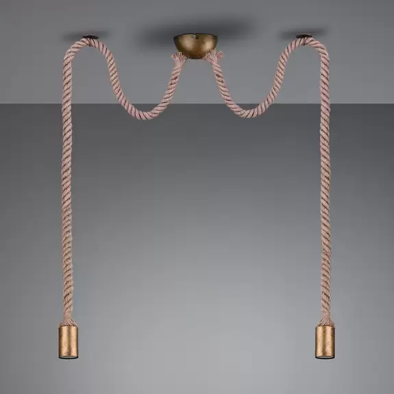 Lampenwelt Pendellampe Rope mit dekorativem Seil 2-flammig Zeitbegrenzte Promotion