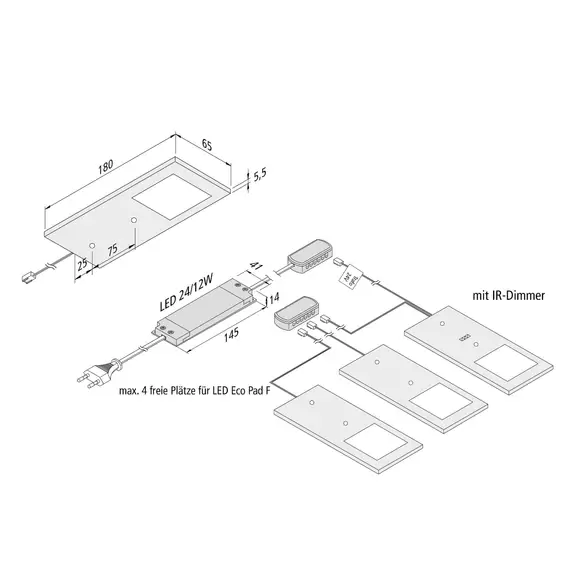 Lampenwelt LED-Unterbaulampe Eco-Pad F 3x-Set 3.000K alu Bis zu 50% Rabatt