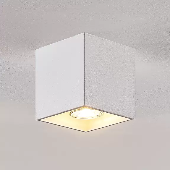 Lampenwelt Lindby Parvin Aluminium-Downlight, eckig, weiß Sonderangebot der Fabrik