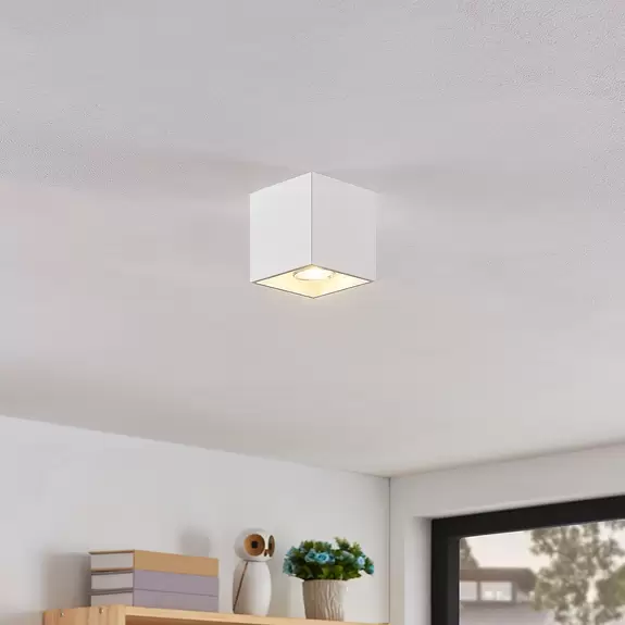 Lampenwelt Lindby Parvin Aluminium-Downlight, eckig, weiß Sonderangebot der Fabrik